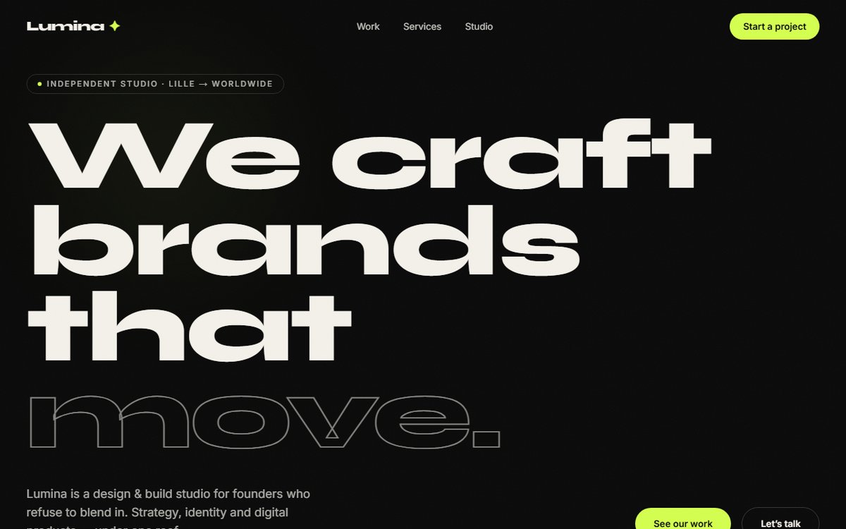 Lumina — Creative Studio Landing