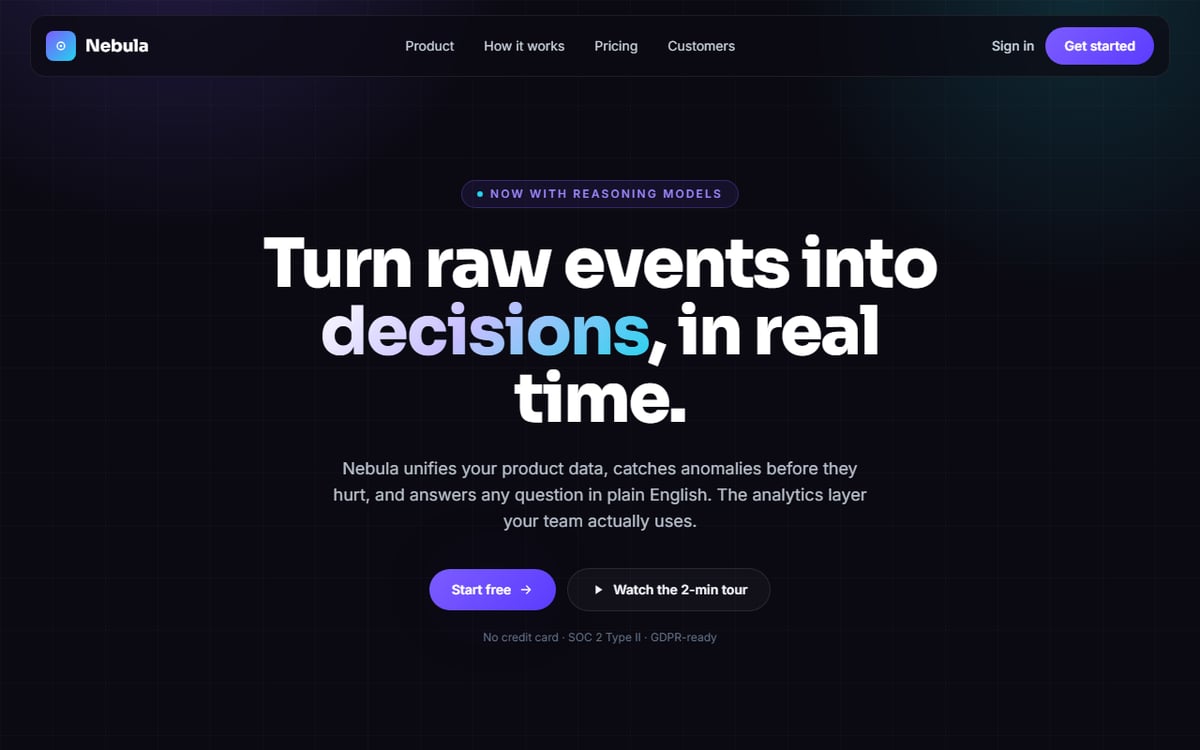 Nebula — AI Analytics Landing