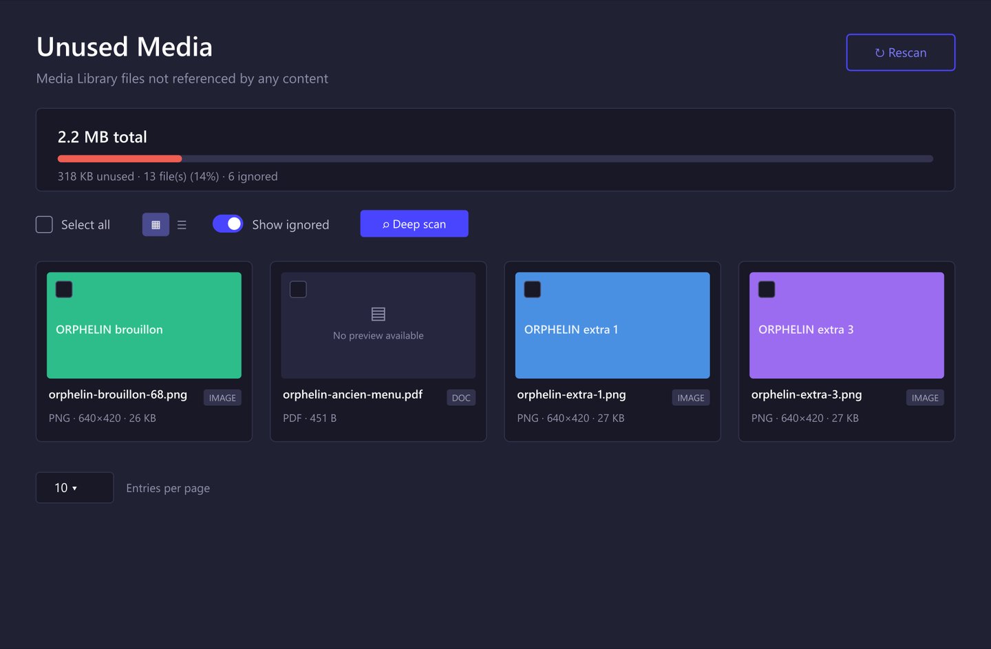 Plugin Strapi — Unused Media